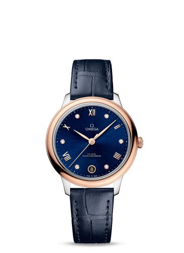 Omega De Ville Master Chronometer 34 Stainless Steel - Sedna Gold / Blue - Diamond
